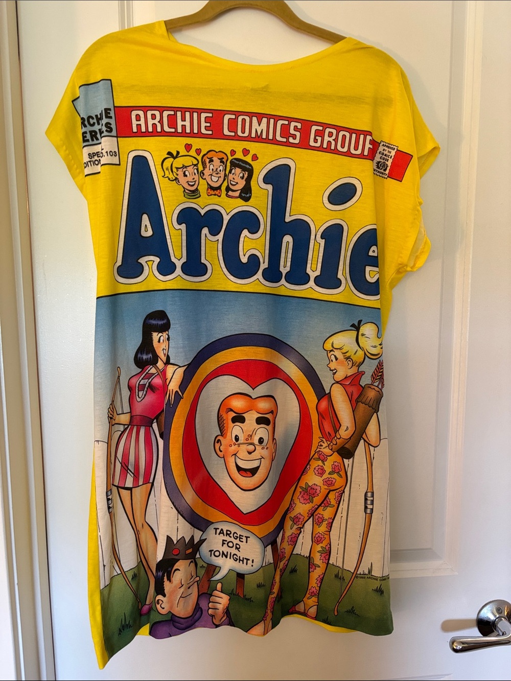 Archie Comics Yellow Graphic Tunic Top by